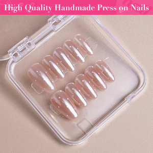 <span class=keywords><strong>Uñas</strong></span> Postizas Hechas a Mano con Polvo Mágico Aurora y Diseño de Puntos, Cobertura Completa, 10 Piezas - Product Image 4