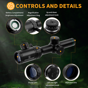 Mira Óptica Compacta FOCUHUNTER 1-4X20E con Tubo de 25.4mm y Retícula Iluminada para Caza - Product Image 1