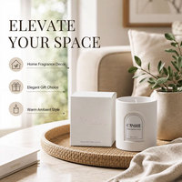 Bougie parfumée en céramique blanche en gros, faite à la main, 120g, bougie cadeau avec emballage personnalisé