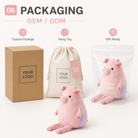 Jolie Peluche Cochon Rose Personnalisée en Polyester Doux, Figurine de Cochon Mignon, Décoration d'Intérieur, Anti-Stress, Faible MOQ, OEM ODM