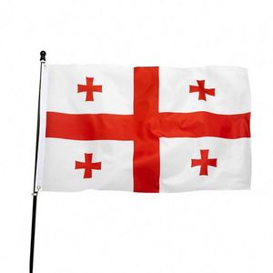 Drapeau national de la Géorgie en polyester, grande taille personnalisée 3x5 pieds (150x100 cm, 90x150 cm) avec œillets en laiton - Product Image 4