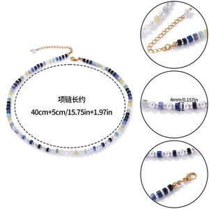 Pulsera de Perlas de Imitación Maillard, Elegante, Azul, Accesorio de Joyería de Moda para Mujer, Origen Yiwu - Product Image 2