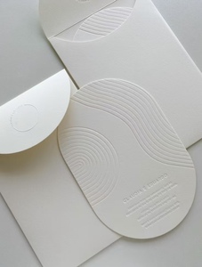 Популярная пригласительная открытка на свадьбу из хлопковой бумаги с тиснением и цветочным узором, благодарственная открытка - Product Image 2