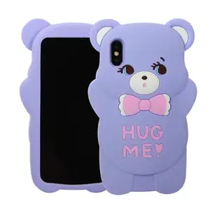 3D Cartoon Hug me Bear Cases For iPhone 11 Pro Max Case Soft Silicone For iPhone 7 8 6 6S PIus XS Max X XR 5S SE Back Cover