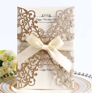 Invitations <strong>Card</strong> and Envelopes Gold Paper Laser Hollow Blank <strong>Greeting</strong> Wedding <strong>Card</strong> - Product Image 2