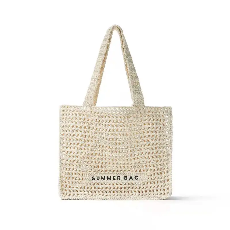 Новая летняя соломенная сумка с вырезами, нишевая плетеная Сумка на одно плечо с монограммой для женщин, Пляжная пляжная сумка для курорта