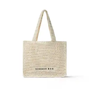New Summer Fairy Cutout Straw Bag Niche One-shoulder Hand-held Monogram Woven Bag For Women's Beach Resort Beach Bag
