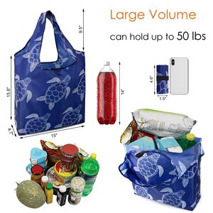 Wholesale Custom Turtle <strong>Penguin</strong> Sea Life Recycled Polyester Foldable Tote <strong>Bag</strong> Durable Grocery Shopping <strong>Bag</strong> for Gym Party - Product Image 2