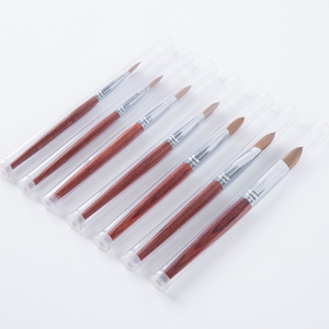Pinceau à ongles en acrylique Kolinsky avec manche en bois rouge, poils purs de style Kolinsky, pour extension d'ongles en acrylique en salon - Product Image 6