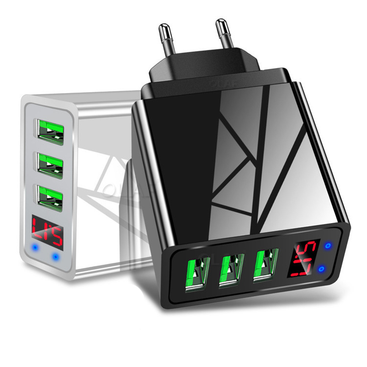 Дешевое зарядное устройство с цифровым дисплеем для ЕС/США/Великобритании 3,1 А, адаптер для быстрой зарядки, настенные зарядные устройства для мобильного телефона, быстрое зарядное устройство для мобильного телефона