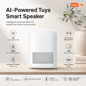 ลำโพงอัจฉริยะ Tuya WiFi AI พร้อมระบบสั่งงานด้วยเสียง ควบคุมด้วยรีโมทอินฟราเรดอเนกประสงค์ บลูทูธ <span class=keywords><strong>5.4</strong></span> สำหรับบ้านอัจฉริยะ - Product Image 1