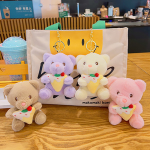 Boneka beruang kartun dan anjing liontin gantungan kunci katun lembut lucu tas kecil 10 cm dengan hadiah grosir pengisi PP - Product Image 4