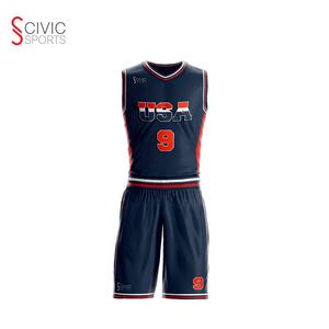 Nouveaux vêtements de sport design en gros logo personnalisé maillot d'uniforme de basket-ball de haute qualité pour hommes de l'équipe américaine - Product Image 1