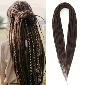 Black Women Chemical Fiber Crochet Hair 0.6cm Double Tail Dirty Braid Hair Extension