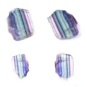 Pedra preciosa natural polida, pedra preciosa transparente de flúor do arco-íris