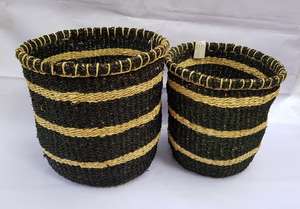 Juego de 2 Cestas de Alta Calidad, Cestas de Mimbre Natural Negro, Diseño Moderno, para Almacenamiento y Organización del Hogar, de Vietnam - Product Image 5