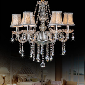 Lustre en cristal en acier inoxydable, base d'ampoule E26, 220V AC, hauteur réglable, télécommande, luminaire suspendu pour salon - Product Image 2