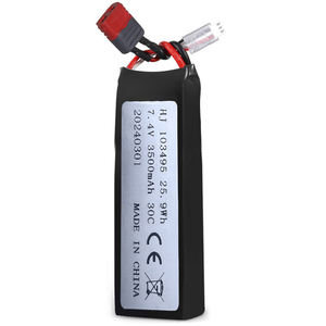 แบตเตอรี่ลิเธียมไอออนแบบชาร์จได้ 7.4V 3500mAh รุ่น 103495 ฟิล์มสีดำ สำหรับรถยนต์และรถบรรทุกไฟฟ้าสำหรับเด็ก - Product Image 1