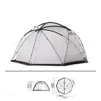 Tente de camping à dôme de sphéricité de fabricant d'usine OEM tente de boule multi-pièces tente de 5 + personnes avec trou de cric de poêle pour temps froid