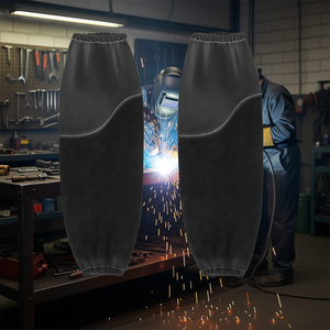 Manches de protection en cuir de vachette et coton, 21 pouces, résistantes aux flammes, pour travaux de soudage - Product Image 2