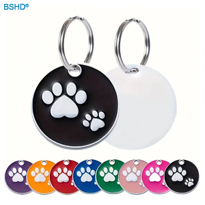 Nhà Máy Giá Rẻ Bán buôn biểu tượng tùy chỉnh <span class=keywords><strong>Made</strong></span> Nickel mạ kim loại đầy màu sắc men sơn Pet Claw Paw Shaped Dog name tag - Product Image 2
