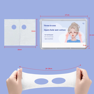 Tùy chỉnh ba-trong-một ẩm ướt nén khăn với mắt mũi mở lỗ Bông Mỹ phẩm Miếng cho khuôn mặt - Product Image 3