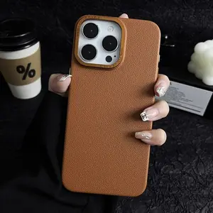 For IPhone 15 Pro Max Case Luxury Litchi Leather Skin Full Edge Slim Protection Case For IPhone15 14 13