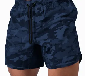 Fabricants de shorts athlétiques de camouflage pour hommes avec poches et ceinture élastique à séchage rapide vêtements de sport pour hommes