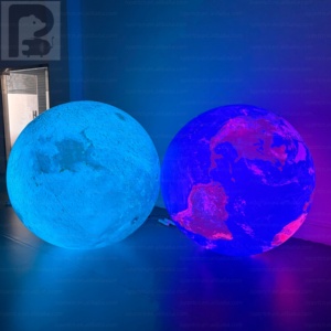 Sphère gonflable LED promotionnelle extérieure en PVC avec logo personnalisé, modèle Planète Terre Lune, pour Salons professionnels, Festivals et Grandes ouvertures - Product Image 4