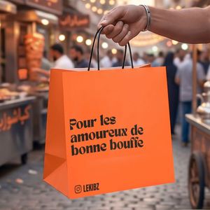Custom Eco-Friendly Biodegradable Kraft Paper Bag with Handle for Food Delivery <b>Snack</b> Restaurant Takeout - Product Image 4