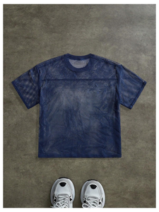 Maillot de football américain streetwear personnalisé en polyester respirant, coupe ample et courte, style oversize - Product Image 3