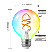 Ampoules LED intelligentes G25 en verre multicolores, produit d'usine, RGB, dimmables, contrôle WiFi par application, accepte la personnalisation