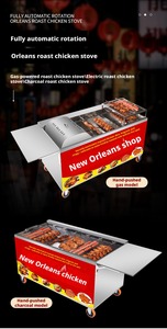 Four à poulet au gaz en acier inoxydable, barbecue commercial utilisé pour griller le dindon et la viande grillée - Product Image 2