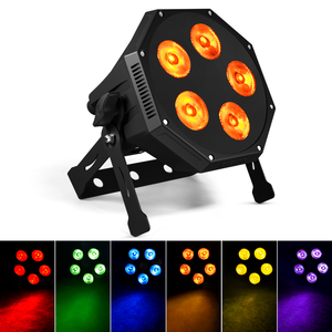 SHEHDS 5x12W Par LED RGBALUV 6 en 1 DMX 11/6CH Luz de Escenario Wash para Solución de Iluminación de Discotecas - Product Image 1