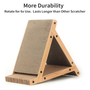 Rascador vertical de 3 lados para gatos, poste rascador para gatos, juguete triangular para túneles para rascar gatos, rampa rascadora para gatitos - Product Image 3