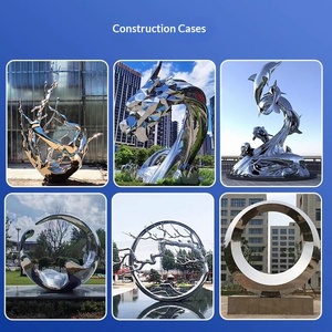 Custom-made Large Stainless Steel <b>Cartoon</b> Sculpture 8m Outdoor Use for Pavilions Campus Water Features Mirrored <b>Rings</b> Deer - Product Image 5