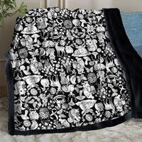 Couverture à colorier DIY style américain faite à la main pour l'hiver, motif animaux mignons, anti-stress avec marqueurs