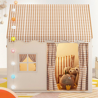 Tente d'été intérieure en tissu polyester pour enfants, château de jeu pour filles et garçons, lit de rêve de princesse, base secrète détachable