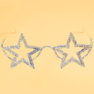 Montura de <span class=keywords><strong>Gafas</strong></span> Decorativa sin Lentes, Estilo <span class=keywords><strong>Boho</strong></span> Chic, con Adornos de Perlas y Piedras de Imitación, en Tono Plateado - Product Image 3