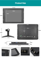 12 Zoll 4:3 TFT LCD Industriemonitor 1024*768 HDMI VGA BNC Kapazitiver Touchscreen Optional
