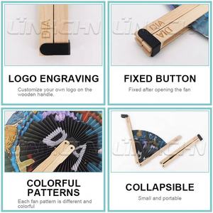 Personalized Round <b>Paper</b> Pocket Folding <b>Fans</b> for Wedding - Product Image 6