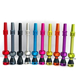 Accessoires <span class=keywords><strong>de</strong></span> vélo, <span class=keywords><strong>valves</strong></span> tubeless pour pneus tubeless compatibles 40mm-120mm, avec 14 couleurs différentes, en alliage d'aluminium, laiton, titane. - Product Image 6