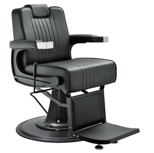 Contemporary Faux Leather Barber Chair with Adjustable Footrest Hydraulic Height Control Round Base Salon Furniture - Product Image 6