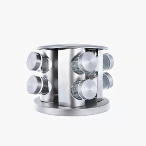 360 gradi rotanti barattoli di spezie armadietto di stoccaggio in metallo da cucina Rack erba strumento contenitore per organizzazione efficiente - Product Image 3