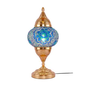 Zhelanpu lighting Turkish Style Handmade Mosaic electroplating green bronze table Lamp for decoration