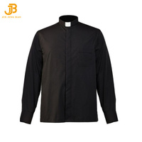 Chemise noire de cosplay de prêtre pour homme, manches courtes, pour Halloween, jeu de rôle missionnaire
