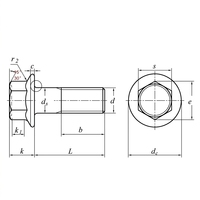 Fabricant chinois de boulons à tête hexagonale en acier inoxydable 304, boulons à tête hexagonale dentelée DIN6921, vis polies