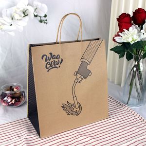 Customized <b>Shopping</b> Package for <b>Small</b> Business Recycled Material Coated Paper Bag With Offset Printing for Shoes and Clothing - Product Image 1