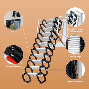 Nouveau design renforcé moderne, échelle <span class=keywords><strong>de</strong></span> grenier rétractable pour escaliers électriques, échelle <span class=keywords><strong>de</strong></span> <span class=keywords><strong>plafond</strong></span> pliante en aluminium EN131 - Product Image 4