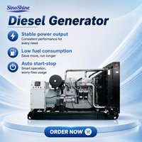 Groupe électrogène diesel triphasé SinoShine 250 kVA 200 kW, type silencieux, ATS AVR, centre de données, télécommunications, 50 Hz 60 Hz, CE OEM